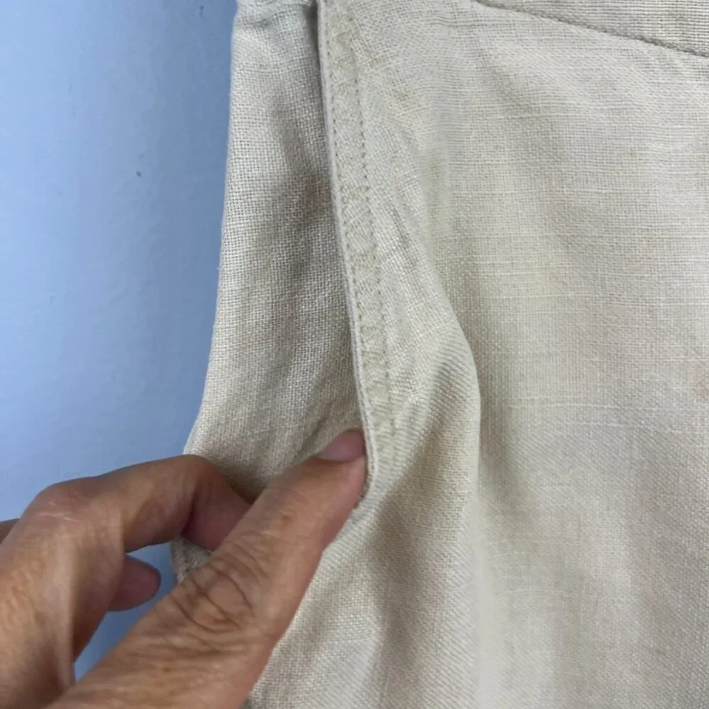 Banana Republic Linen Ankle Pant Jogger Ankle‎ Ties Size 2 Oatmeal
